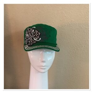 Green Rhinestone Cap